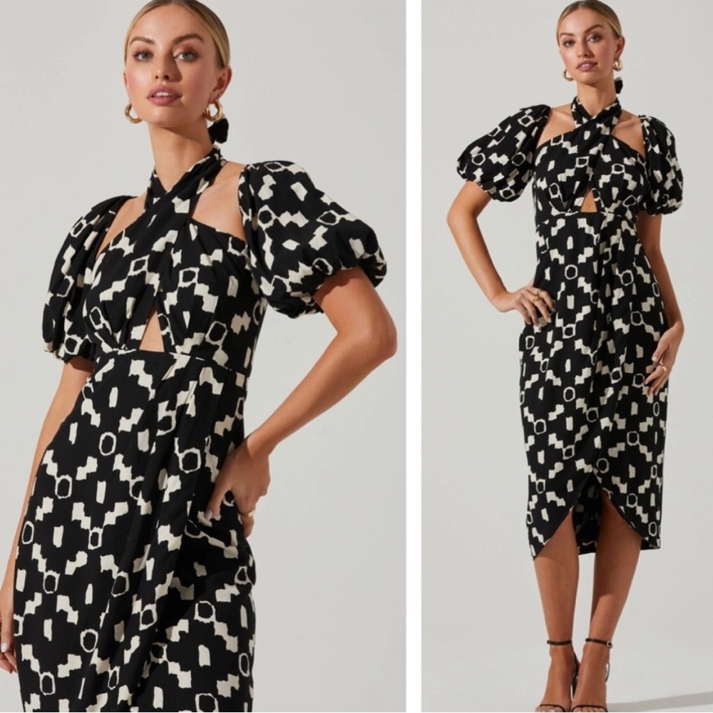 COPY - Hailey Geo Print Halter Midi Dress, size small